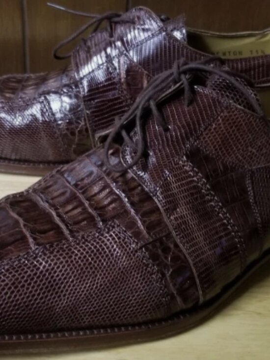 DAVID EDEN HORNBACK ALLIGATOR LIZARD SKIN SHOES OXFORDS MEN SZ 11 1/2 MED main image 4
